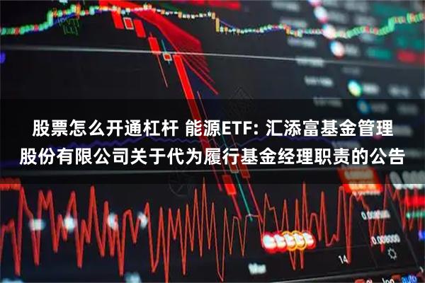 股票怎么开通杠杆 能源ETF: 汇添富基金管理股份有限公司关于代为履行基金经理职责的公告