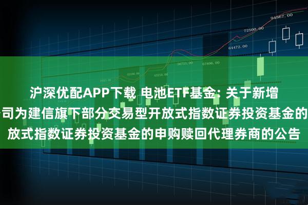 沪深优配APP下载 电池ETF基金: 关于新增中信建投证券股份有限公司为建信旗下部分交易型开放式指数证券投资基金的申购赎回代理券商的公告